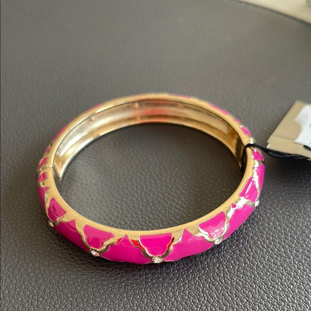 Nordstrom Pink and Gold Enamel Geometric Bracelet